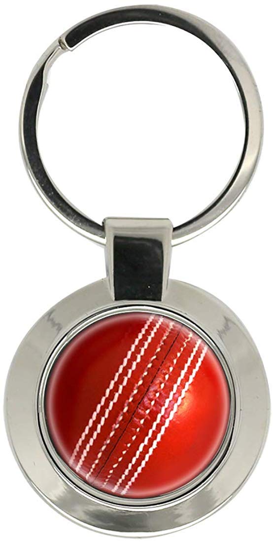 Giftshop Uk Unisex Silver Coloured Metal Cricket Ball Key Ring