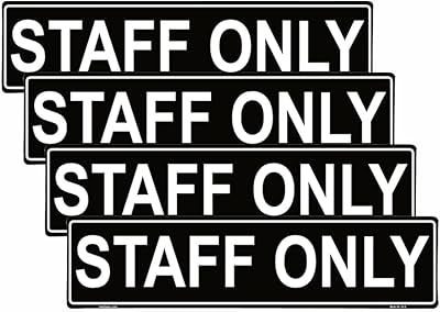 Haobase Staff Only Sign Self Adhesive Vinyl Sticker 4 Pcs (20cm x 5cm)