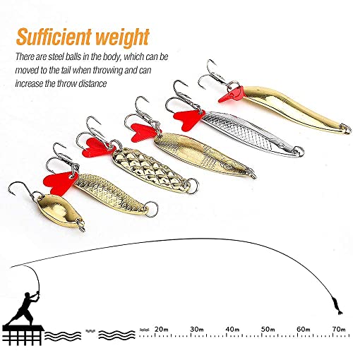DONQL Visserij Lokt Metalen Lepels Harde Baits 20 stks Set Metalen Vissen Lokt Spinner Baits Vis Treble Haken Tackle Zalm Bass - Image 3