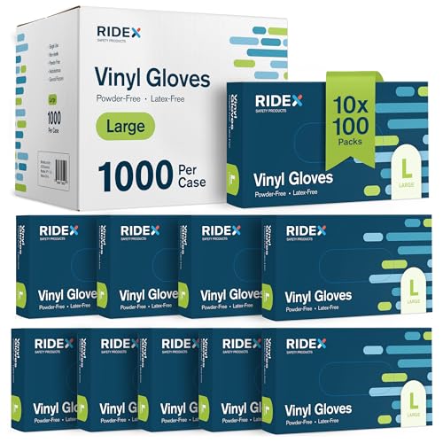 Ridex Latex-Free Clear Vinyl Disposable Gloves (1000-Count)