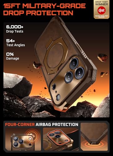 Image of SUPCASE for iPhone 17 Pro Max Case with Kickstand (Unicorn Beetle Grip), [Camera Control Cover] [Compatible with MagSafe] [Military-Grade Drop Protection] Heavy Duty Magnetic Phone Case, Brown