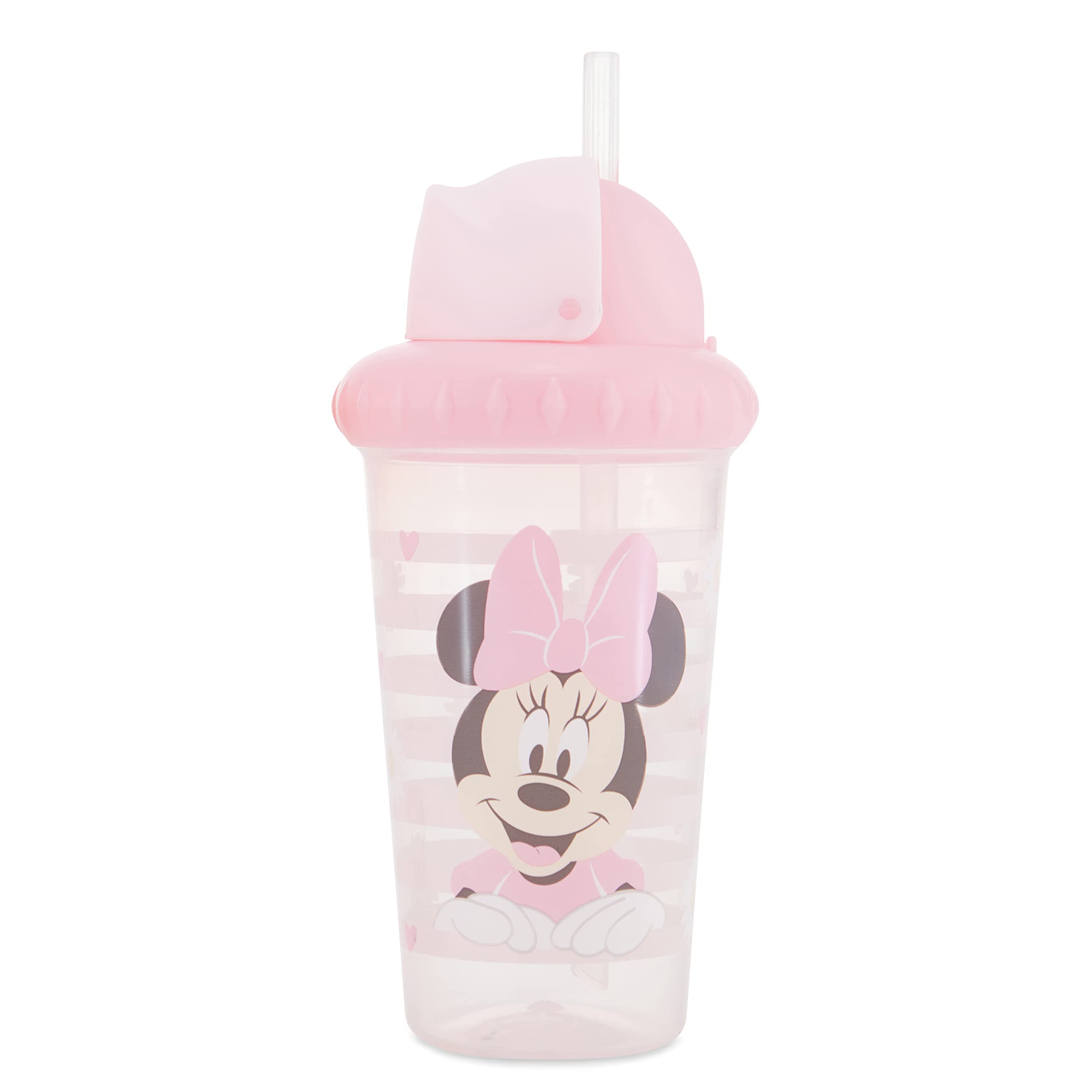 Disney Toddler Sippy Cups for Boys and Girls | 10 Ounce Sippy Cup Pack of Two with Straw and Lid | Durable Blue Leak Proof Travel Water Bottle for Toddlers