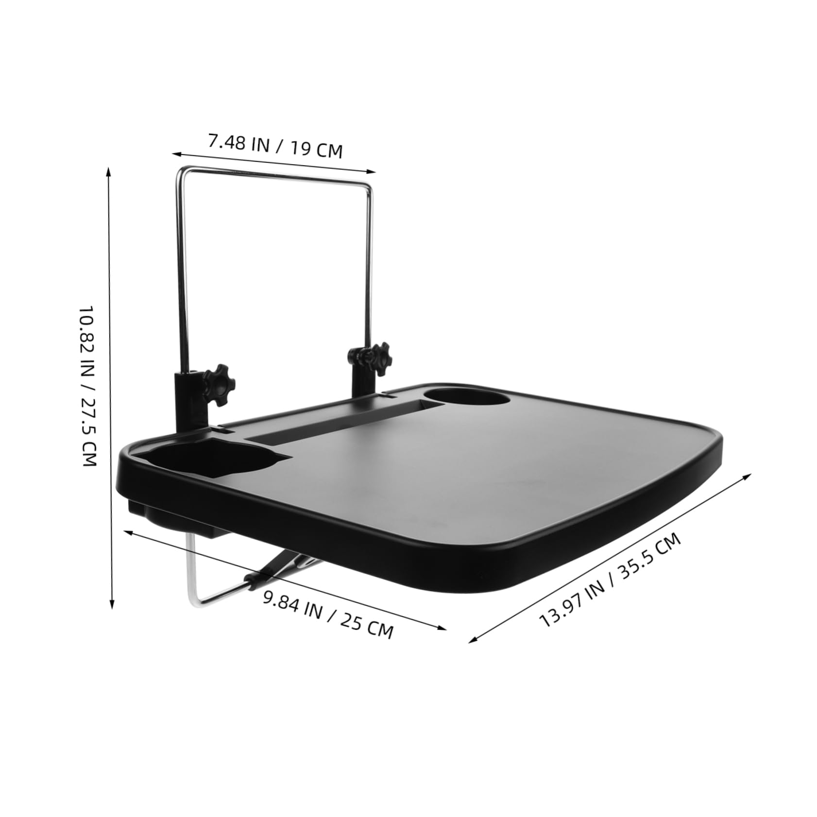 Cabilock Bandeja Portavasos para Coche Plegable de Mesa Pequeña para Coche Organizador para Asiento Trasero Portavasos Soporte Tazas