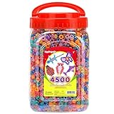 2.5 lb Wholesale Large Pony Beads (6x9 mm) Bucket, Easy Storage Glitter Pony Beads Bulk, Over 4500 Pony Beads for Jewelry Making, Beads for Crafts (Glitter)