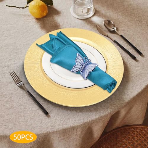 50 platos redondos dorados de 13 in para eventos miniatura 5