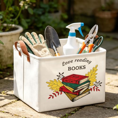 Image of Rectangle Books Storage Basket, Gift Basket Empty with Handles(Books)