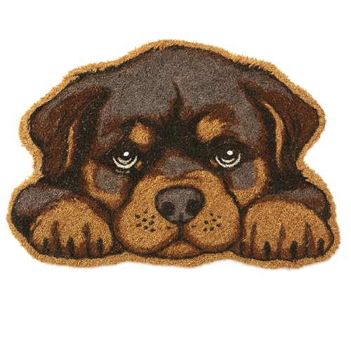 TIENDA EURASIA   Felpudo Entrada Casa | Diseños Originales y Divertidos | para Exterior | Fibra de Coco y Base de Goma Antideslizante | Multicolor | Medidas 40x60x1.5 cm (Perro)