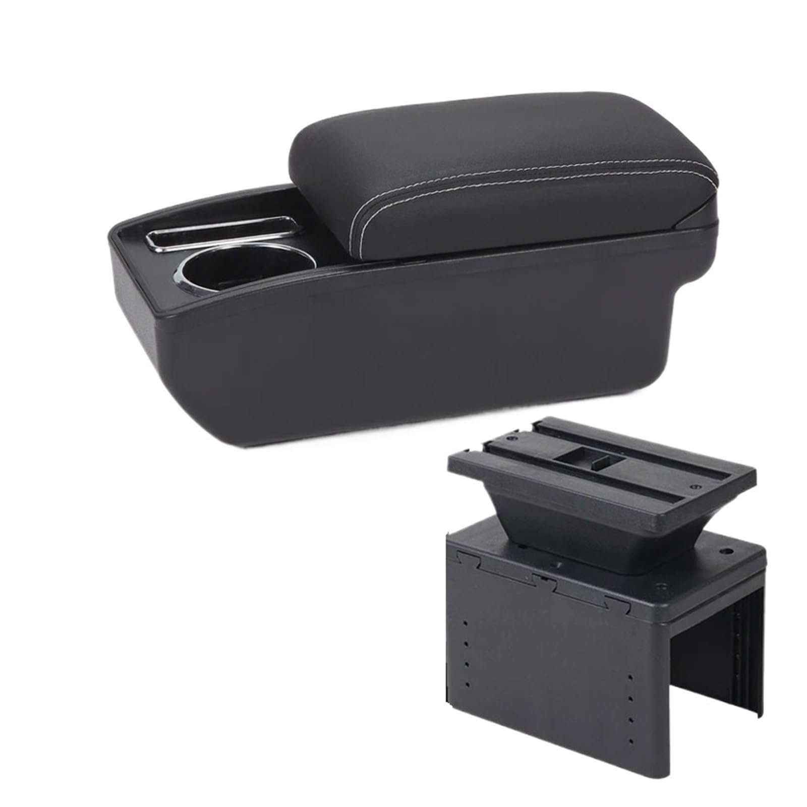 Hguvsjd Armrest Box For Hyundai I20 2021 2022 2023 2024 Armrest Interior Parts Center Console Storage Box Car Armrests(C Black white NO USB)