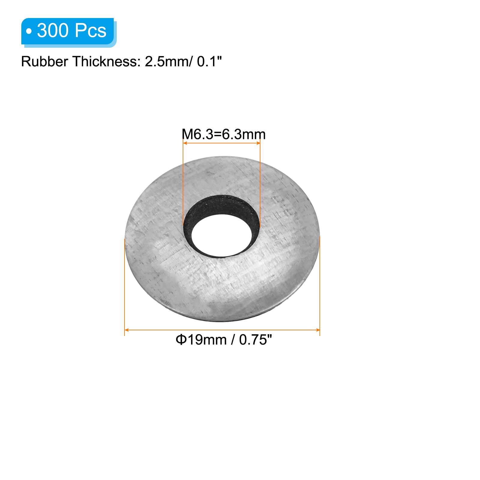PATIKIL 1/4"x3/4" EPDM Bonded Sealing Washers - Image 2