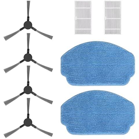 Kilgone Robot Vacuum G20 2 Blue Mop Pad, 2 Filters and 2 Side Brushes Cover