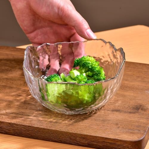 和風ガラスボウルセット|金縁デザイン サラダ・フルーツ・デザート用 北欧風テーブルウェア? (300ML,B)