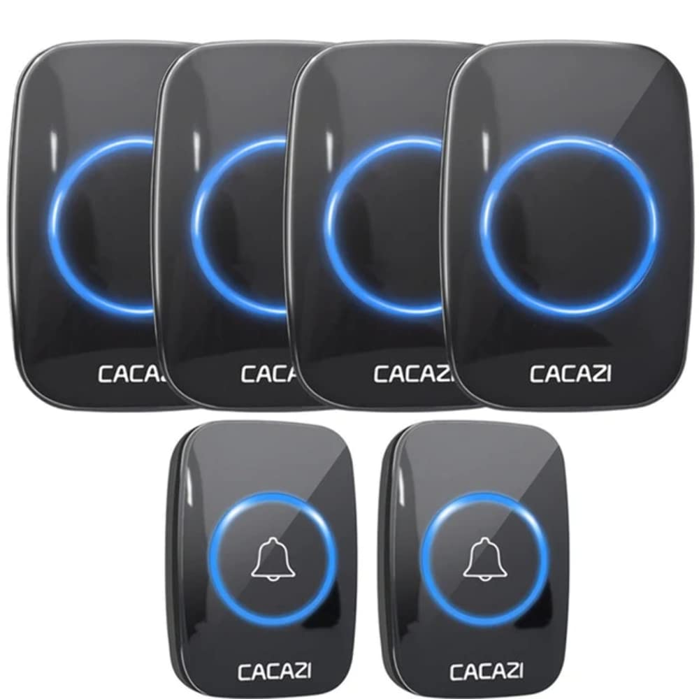 CACAZI 60 Chime 110DB Wireless Waterproof Doorbell with Remote