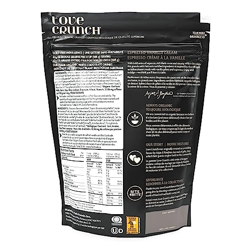 Love Crunch Organic Espresso Vanilla Cream Granola, 325 g (Pack of 1), Non-GMO, Fair Trade, by Nature's Path - Image 3