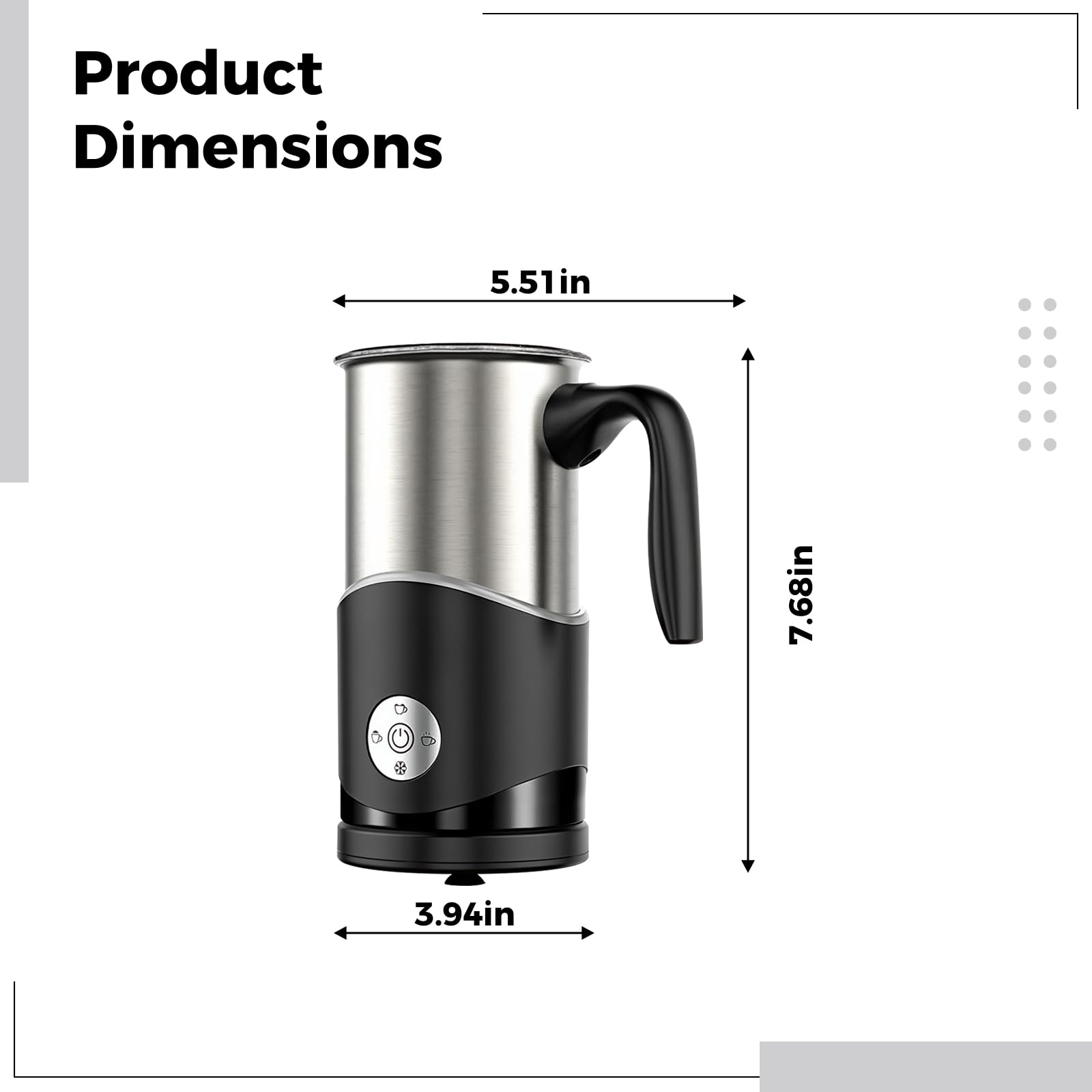 Natychmiastowy elektryczny parowar do mleka, wielofunkcyjna stal nierdzewna, pojemność 350 ml, do podgrzewania latte cappuccino, mieszanie