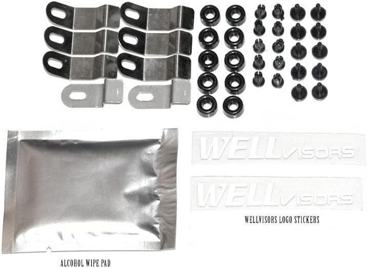 WellVisors Window Visors Wind Deflectors Compatible with Cadillac 2010-2016 SRX with Chrome Trim Rain Guards 3-847CA001