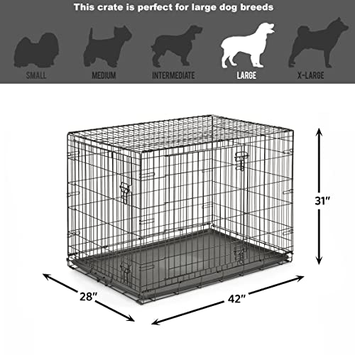 MidWest Homes for Pets 42-Inch New World Crate for Large Breeds, 71-90 lbs, Double Door Folding Dog Crate, Leak-Proof Tray & Secure Latches, Portable, Durable & Easy to Assemble by New World - Image 7