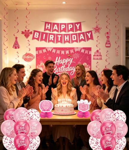 Image of Pink Birthday Decorations for Women