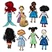 Disney Store Dolls & Games Once Upon a Story Princess Toys Set with 8 Poseable Mini Dolls: Cinderella, Ariel, Belle, Tiana, Rapunzel, Elsa, Moana & Mirabel - Reusable -Window Carry Case with Handle
