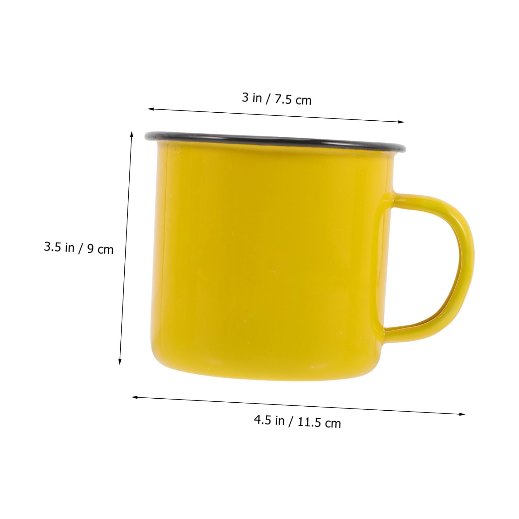 ERINGOGO 4 Stück Bunte Emaille Tassen Hitzebeständige und Leicht zu Reinigende Campingbecher aus Emaille für Zuhause und Dessertläden 8cm Großer Kaffeebecher