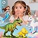 Pabucle 100 Pcs Dinosaur Rubber Rings Soft Mernaid Unicorn Cupcake Ring for Birthday Party Favors Supplies Pretend and Dress Up Rings
