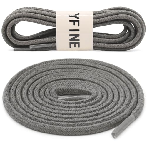 Image of YFINE Waxed Round Shoe Laces: 2 Pairs Oxford Shoelaces for Dress Shoes Boot | 4mm Thick, 20 Colors, 24 inch-71 inch, for Business Footwear, Chukka Boots, Men & Women