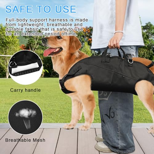 Trendecor Hundehebegeschirr für Große Hunde Notfallrucksack, Hunderucksack Hunde mit Griffen Sicherheitsunterstützung für Behinderte Verletzte oder Mittelgroße Ältere Hund L