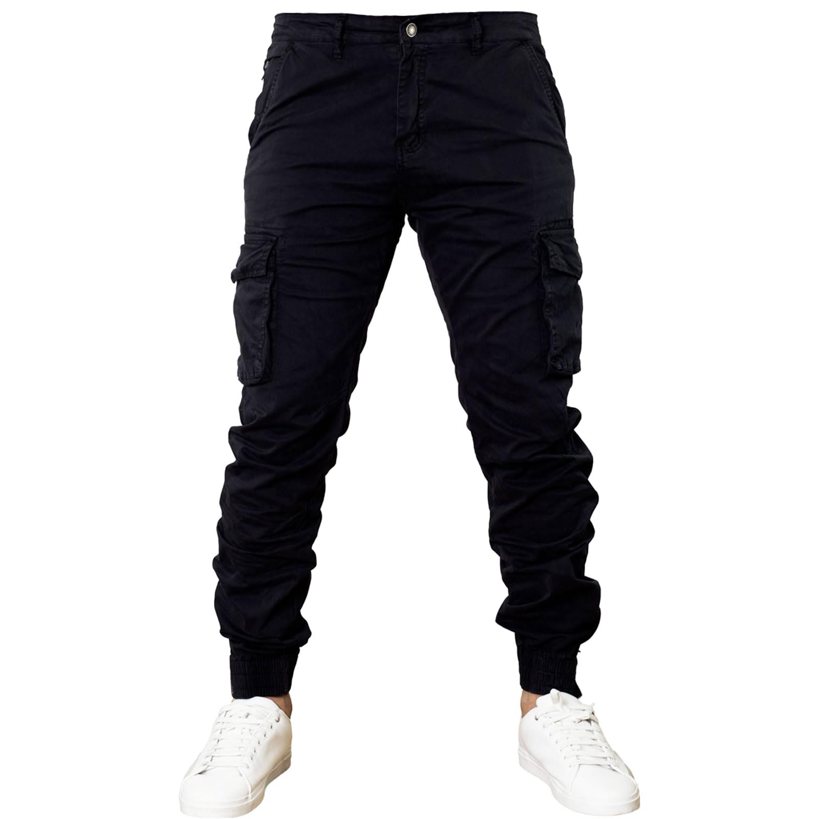 Toocool Herrenhose, Baumwoll-Cargohose Herren Stretch, Herrenhose mit Seitentaschen, Herren Cargo Hose, Lang Arbeitshose G6538