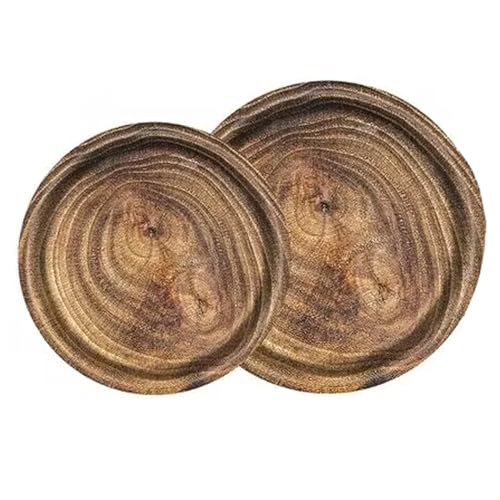 MaitianGuyou Lot de 40 assiettes en papier avec veinures de bois - Comprend 40 assiettes de 17,8 cm et 40 assiettes de 22,7 cm avec tranches en bois rustique...