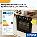 Exquisit Herd-Set schwarz | Einbauherd mit Umluft, Grill & Pizzastufe, Glaskeramikkochfeld | 75 l, Energieklasse A, 50–250°C | 4 Strahlungskochzonen inkl. Bräterzone | Timer, 9800 W | EHE5285-HBZ-020