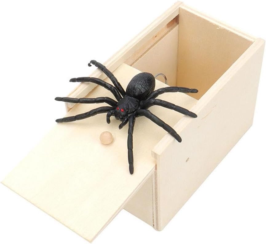 AUsagg New Funny Scare Box Wooden Prank Spider Hidden In Scarebox Toys Quality U4b9 Intere Great Trick Gift Joke Prank-wooden