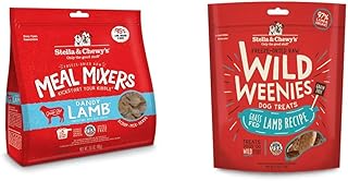 Stella & Chewy’s Freeze Dried Raw Dandy Lamb Meal Mixer – Dog Food Topper & Stella & Chewy’s Freeze-Dried Raw Wild Weenies Dog Treats – All-Natural, Protein Rich