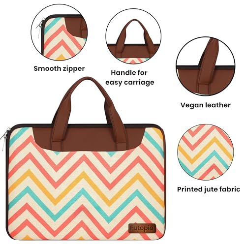 Image of Futopia Stylish Printed Laptop Sleeve Bag 15.6-16 Inch with Handle | Laptop Case Cover | Water Resistant & Shockproof | Padded Interior | Laptop, Notebooks Bag for Office, College & Travel