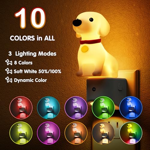 Image of L LOHAS LED Night Light for Kids,3D Cute Puppy Dusk to Dawn Sensor | Dachshund Night Lights,RGB+Soft White 3000K,Dog Night Light,Birthday Gift Nightlight for Kids, Room Decor