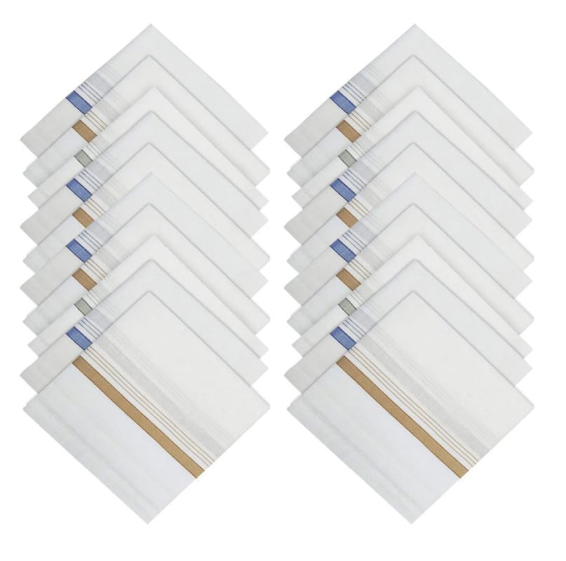 dikhawa Mens 100% Cotton Essential Handkerchiefs/Hanky/Rumal (42CM X 42CM)-picture-30