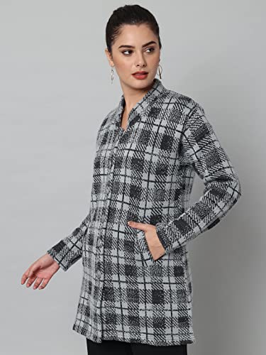 Image of eWools Women's Wool Blend Banded Collar Cardigan Sweaters