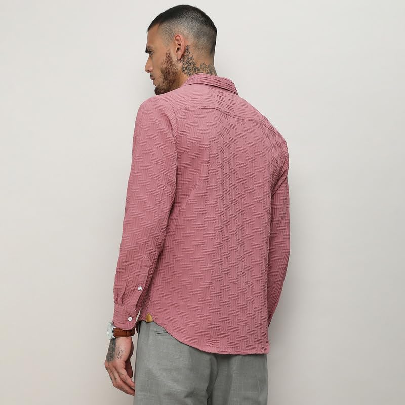 Image of CAHOOT Men's Shirt for Casual Wear |Regular Fit | Cotton Spread Collar Shirt Crafted with Regular Sleeve, Comfort Fit & High-Performance for Everyday Wear