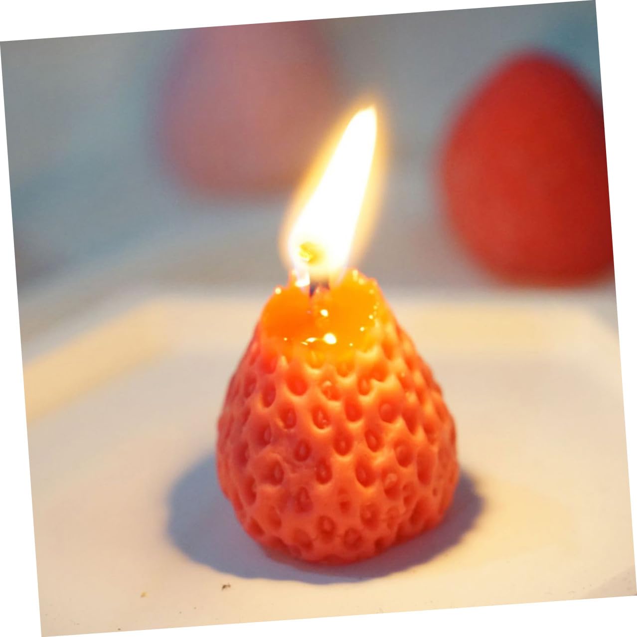 DECHOUS Set 9 Candele Profumate Sagomate Fragola, Candele Decorative per Matrimonio e Compleanno, Decorazioni per Festa e Casa, Profumazione Delicata e Atmosfera Rilassante