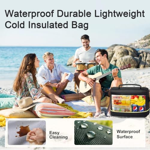 Image of Backpack Cooler Insulated Leakproof, Soft Cooler for Outdoor Camping Hiking | 7.5x13x18in, leakproof liner, waterproof oxford, multi pockets, wine opener, for camping hiking picnic fishing