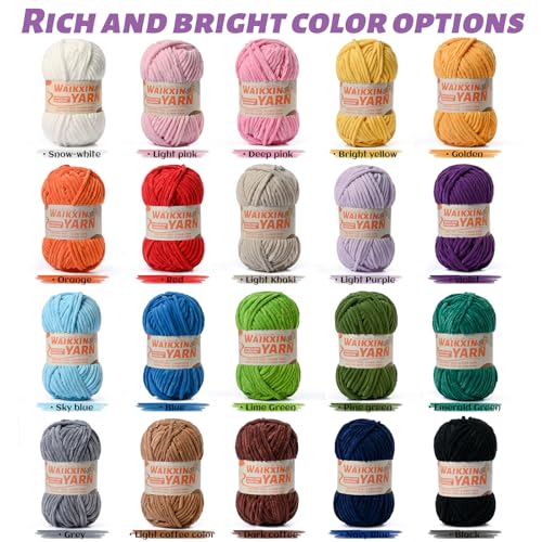 Image of (2 Navy Blue) 2 Pack Super Soft Fuzzy Chenille Chunky Yarn for Crocheting, 200g (175yds) Velvet Fluffy Amigurumi Yarn for Hand Knitting Baby Blankets Weaving Craft