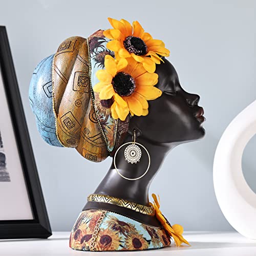 Dimensioni e materiale】 Statue e sculture africane Selezionare la resina di alta qualità come materia prima per garantire la sicurezza del prodotto, la naturalezza e l'assenza di odore particolare, allo stesso tempo la cura conveniente, solo una semplice pulizia con un panno morbido o una spolverata veloce.Dimensioni: (H9.5“*L6.7”*W7.9