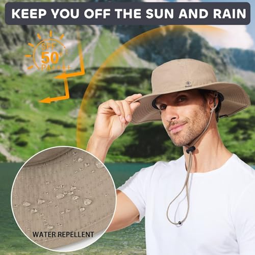 Image of Fishing Hat for Mens Sun Hat Wide Brim Bucket Hat SPF UV Protection XL XXL Large Size Big Head Hiking Beach Safari