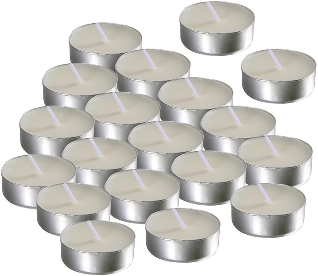 White Unscented Tea Light Candles, 50pcs Per Box, Smokeless Round Wax Multi-Function Mini Candles for Wedding Proposals, Home Decor, and Daily Use, 2 Boxes Set