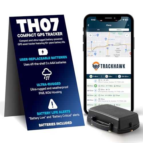 Trackhawk GPS Tracker - Live Fleet Tracking Device, 4G LTE, Wireless Car Tracking for Truck, Trailer, Automotive - User-Friendly Mobile App, Subscription Required - TH07