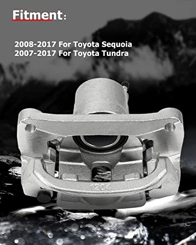 Image of cciyu 19B3277 19B3276 Rear Left & Right Brake Calipers With Bracket For Toyota For Sequoia 2008-2015,For Toyota For Tundra 2007-2015 Driver & Passenger Side