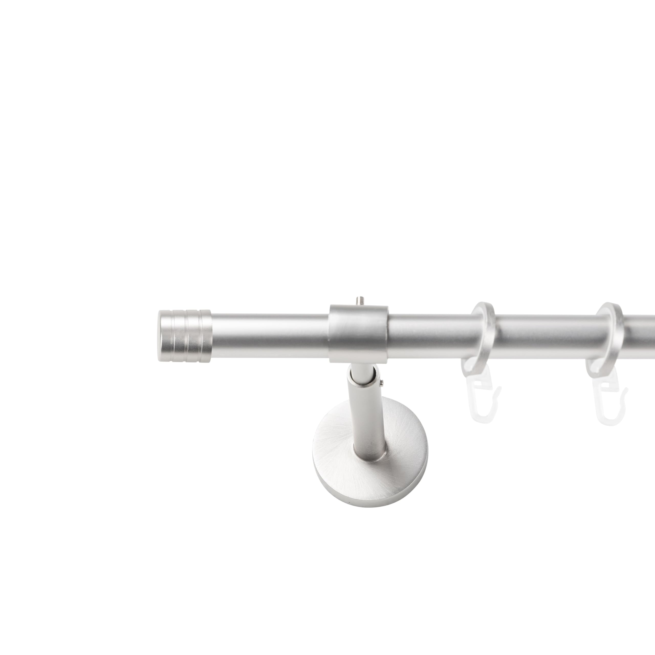 SN Deco Gardinenstange Lille, 360 cm, Ø19 mm, 1-läufig Stahl Komplett-Set mit Ringen geschlossener Träger, chrom matt