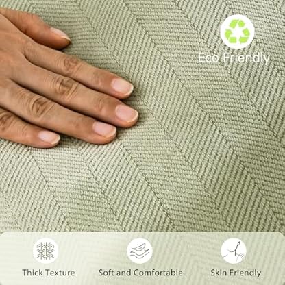 ZWJD Salbei Grün Kissenbezug 40x40 2er Set Chenille Kissenbezüge Sofakissen Kissenhüllen mit elegantem Design, weiche und luxuriöse dekorative Dekokissen für Couch, Bett und Heimdekoration – Bild 5
