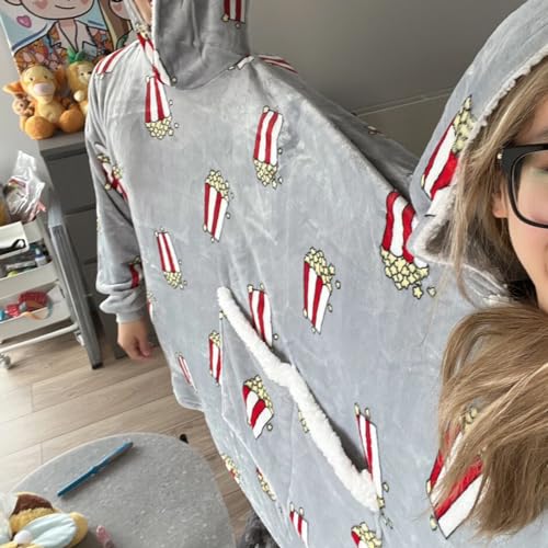 Pyjama en flanelle double à capuche vêtement de maison gris