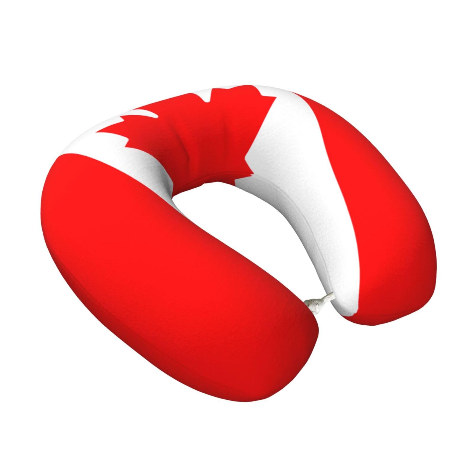 Yyoretp Canadian flag Print Travel Pillow Pure Memory Foam Neck Pillows Portable Headrest for Airplane