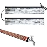2Pcs Water Pipe Heat Blanket, 39'x7' Stickable Water Pipes Heater Tape with 6.6Ft Cable Foil Pipe Warmer Water Line Insulation Wrap Pipe Freeze Protection for Outdoor Pipe RV Sewer Hose, Max140˚F，110V
