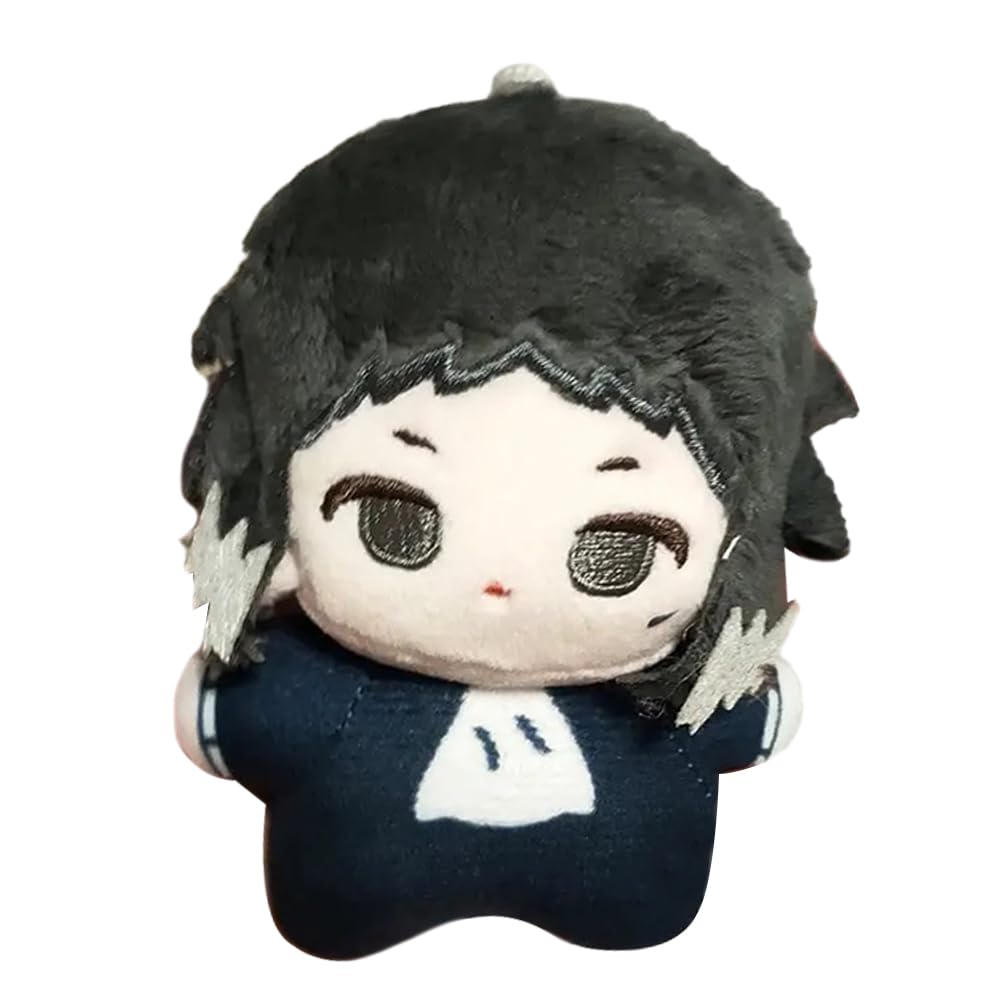 Xinchangda BSD Akutagawa Ryunosuke Plush Figure Anime Akutagawa Ryunosuke Plush Pillow PP Cotton Pendant Keychain Soft Character Backpack Charm Cartoon Mini Plushies Keychain